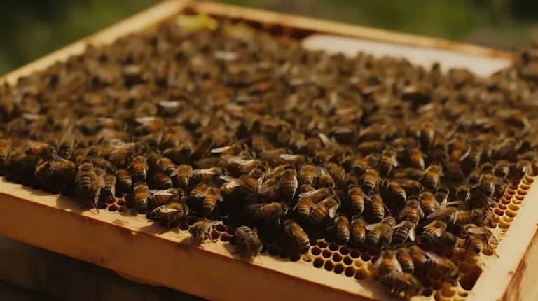 Abeja europea en la colmena